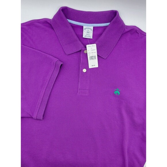 Brooks Brothers Other - Brooks Brothers 1818 Cotton Knit Slim Fit Polo Shirt Men's XXL Purple Logo NEW!